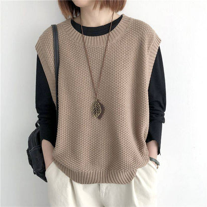 Women's Knitted Vest Crop-top Outerwear