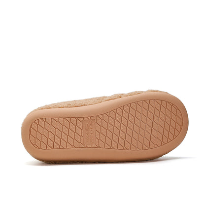 Home Button Linear Cotton Shoes Thickened Warm Non-slip Cotton Slippers