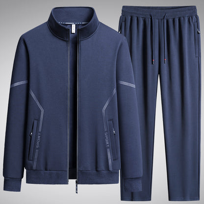 Two-piece Set Fleece-lined Men's Leisure Sports Suit