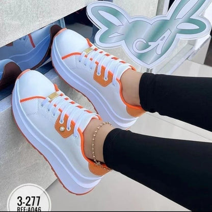 Women's Lace-up White Sneakers