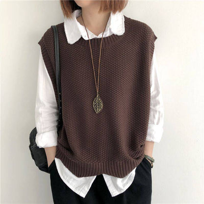 Women's Knitted Vest Crop-top Outerwear