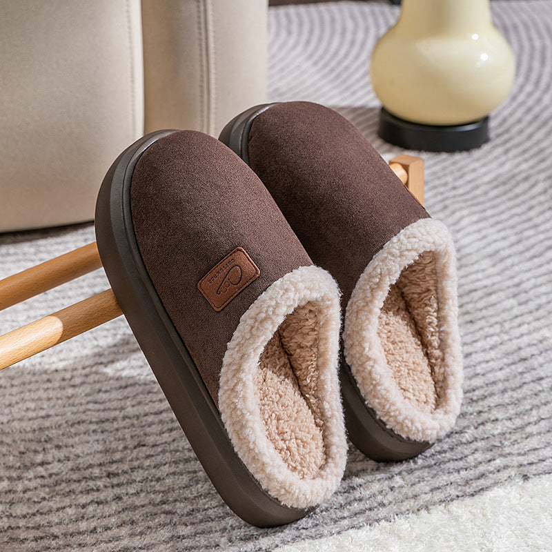 Velvet Thermal Non-slip Lambswool Cotton Slippers