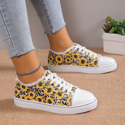 Versatile Flat Bottomed Lace Up Canvas Shoes