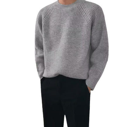 Round Neck Vertical Pattern Sweater Men's Pullover