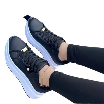 Women's Lace-up White Sneakers