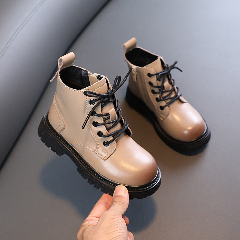 Children's Leather Lace Up Martin Boots