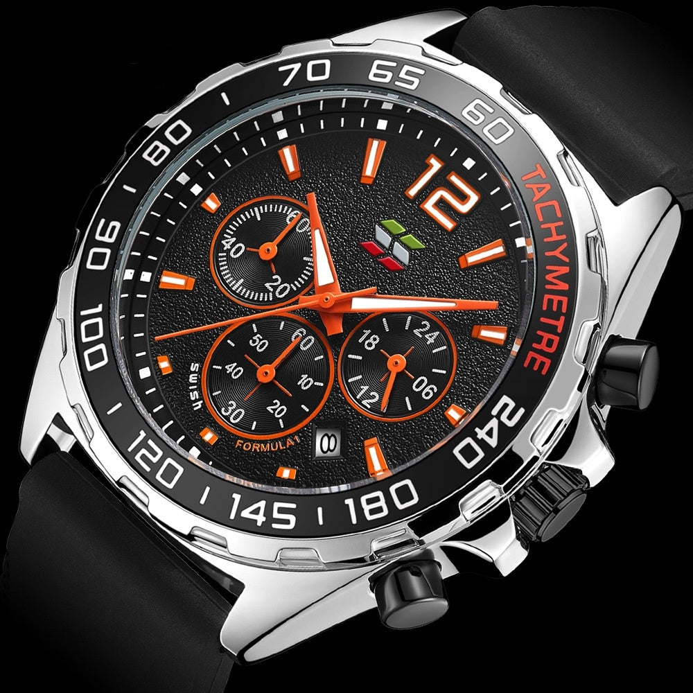Quartz Watch Clock Six-pin Timing Sports Wrist
