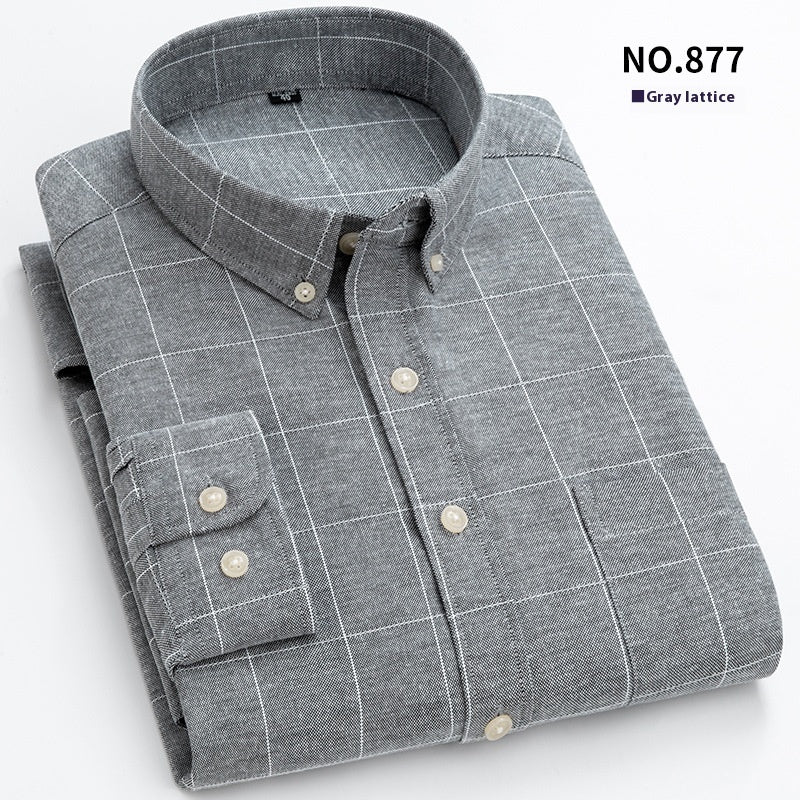 Men's Purified Cotton Long Sleeve Shirt Anti-wrinkle Heartless Slim Fit