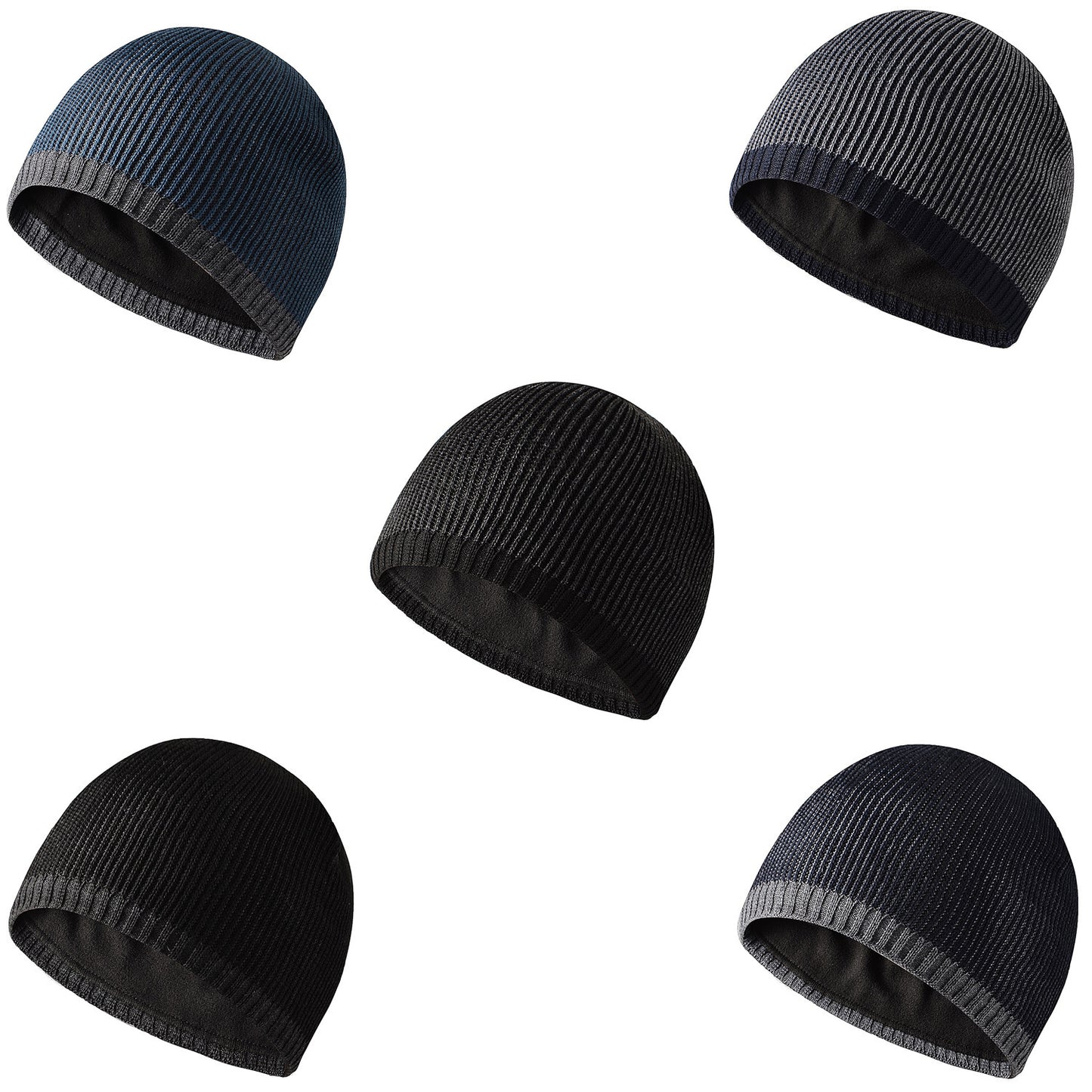 Men's Knitted Hat Two-tone Straight Edge