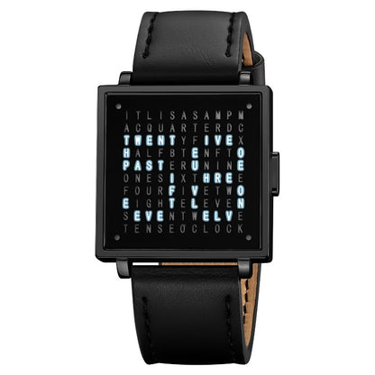 LED Letter Display Steel Watch