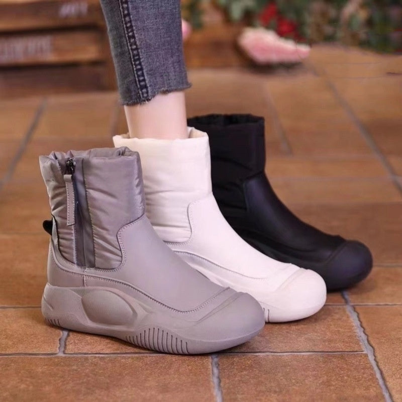 Winter Plush Snow Boots With Side Zipper Warm Thick-sole Non-slip Waterproof