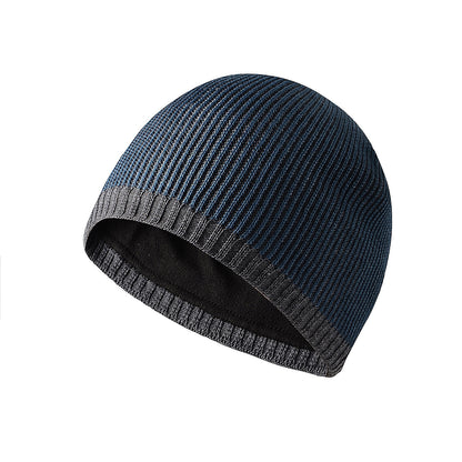 Men's Knitted Hat Two-tone Straight Edge