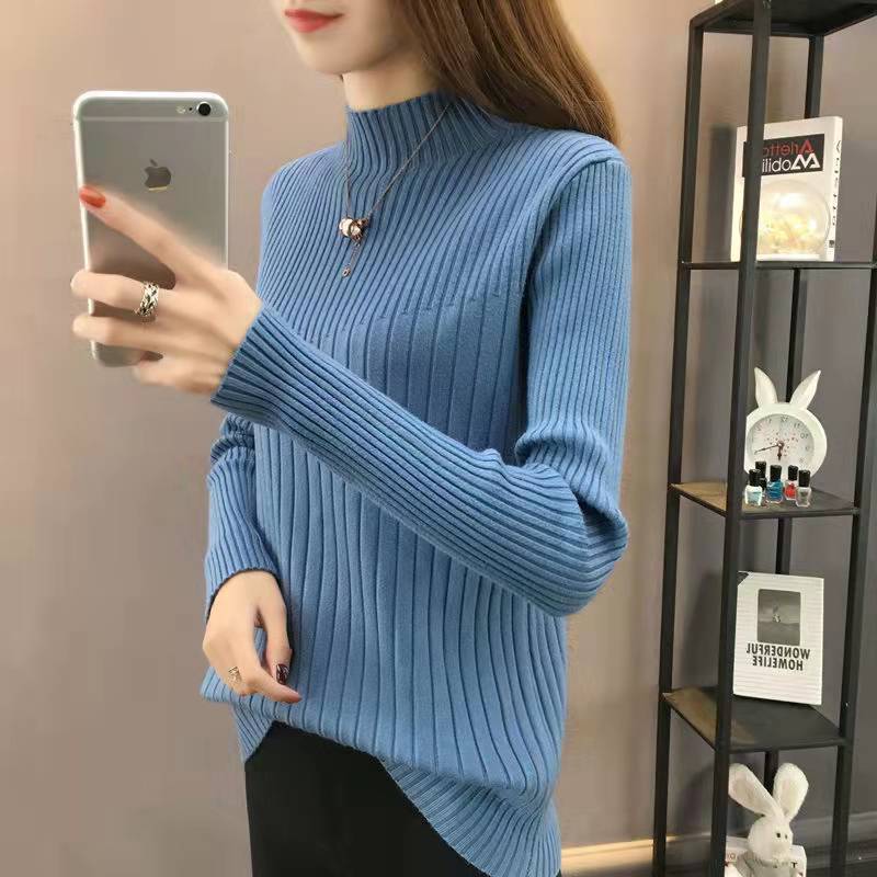 Half Turtleneck Slim Slimming Knitted Sweater