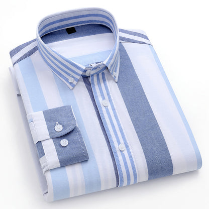 Striped Cotton Oxford Anti-wrinkle Casual Shirt For Men