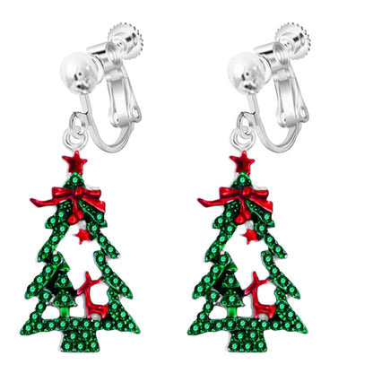 Christmas Earrings Snowman Pentagram Alloy